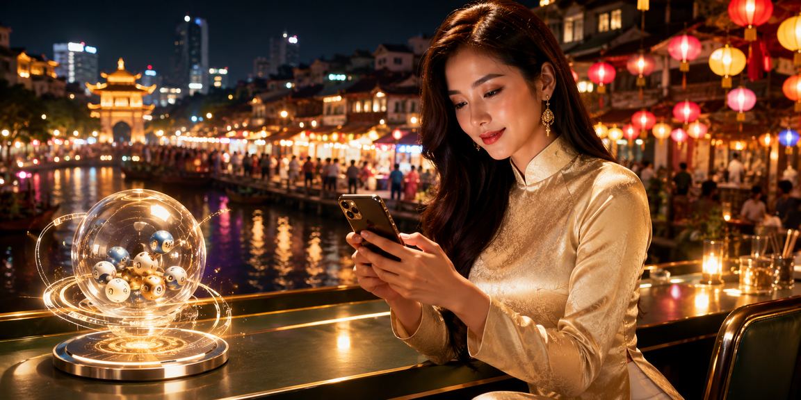 Người mặc áo dài Hà Nội tham gia xổ số trực tuyến với ưu đãi hấp dẫn